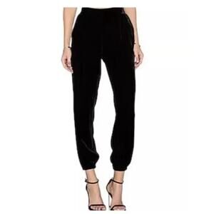 Joie Pants Jaylon Velvet Ankle Jogger Womens size M Black Pockets Pull-on
